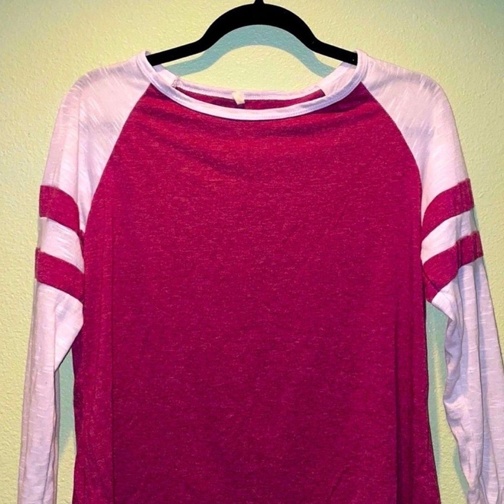 Red and White Long Sleeve Shirt